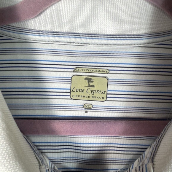 Men's Lone Cypress‎ by Pebble Beach Lux Performance Short Sleeve Polo Shirt XL - Picture 4 of 6